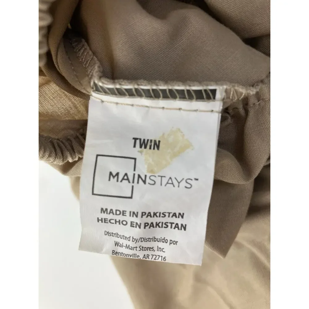 Fitted Sheet Size Twin Beige Tan Mainstays